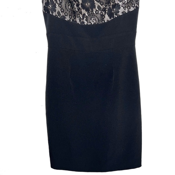 ADRIANNA PAPELL Black Lace Bodice Bodycon Sleeveless Dress Size 6 - Picture 6 of 9